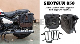 Fit For Royal Enfield Shotgun 650 Black Saddle Pannier Bags with Mounting